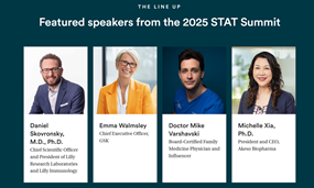 夏瑜博士入选国际著名媒体《STAT》“2025全球领军人物”榜，并在STAT全球峰会发表演讲